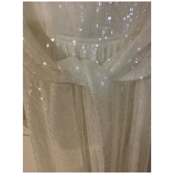 STAUD White/Pearl Sequin Balloon Sleeve Maxi - Picture 9 of 14